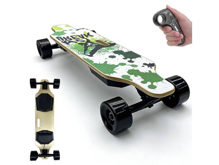 WACLMOTAKE Skateboard, Longboard mit EIN-/doppel-hubmotor, 22-40 km/h höchstgeschwindigkeit, geeignet für Erwachsene und Jugendliche, maximale belastung 80-150 kg Single-Drive-20km