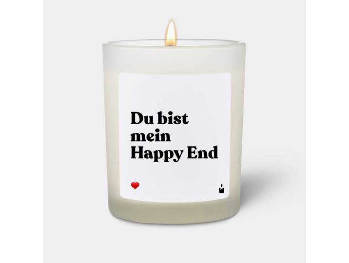 Duftkerze Weiss Woody Du bist mein Happy End