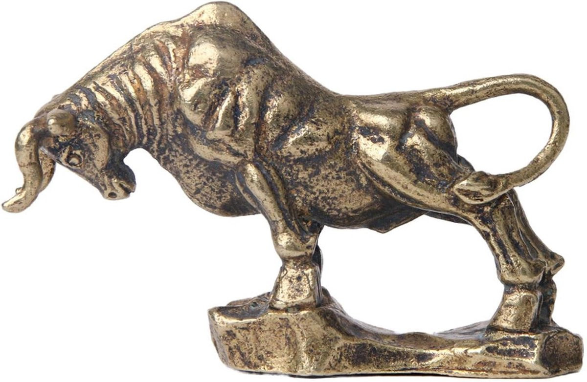 Uniek Bronzen Koe Beeld in Moderne Steampunk Stijl voor Woonkamer Decoratie - 37 x 6 cm - Brons