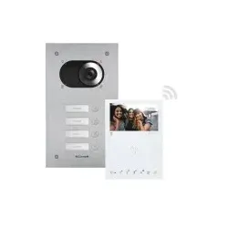 Comelit KVS2014 Vierfamilienhauskit Switch, 1x Monitor Mini HF WiFi, SB2