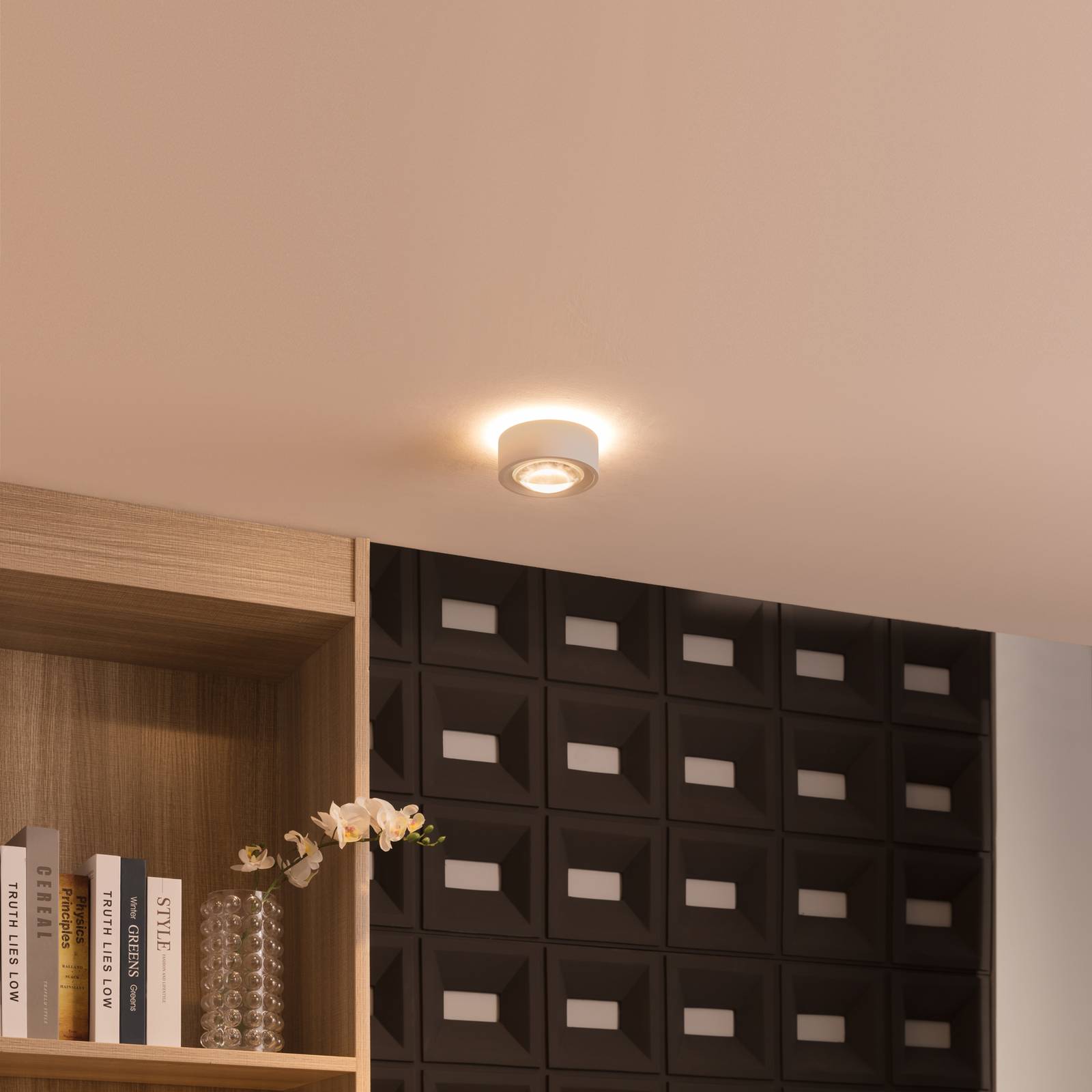 LED Deckenlampe Rotari Arcchio, dimmbar, weiß / opal, für Wohn- / Esszimmer, Aluminium, Modern, LED Deckenleuchte