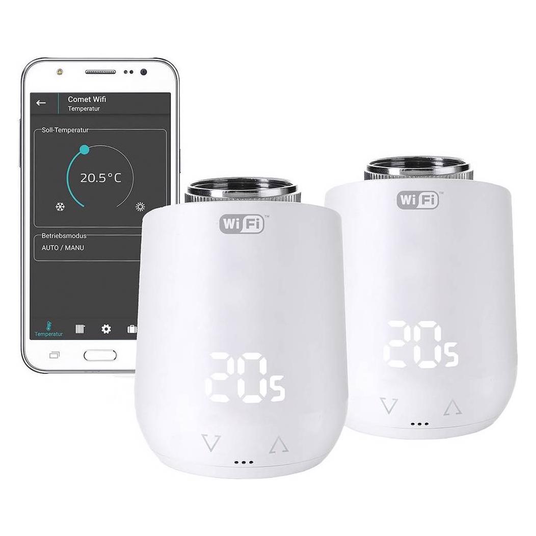 Eurotronic 700223 Comet WiFi Funk-Heizkörperthermostat-Set elektronisch 2er Set (700223)