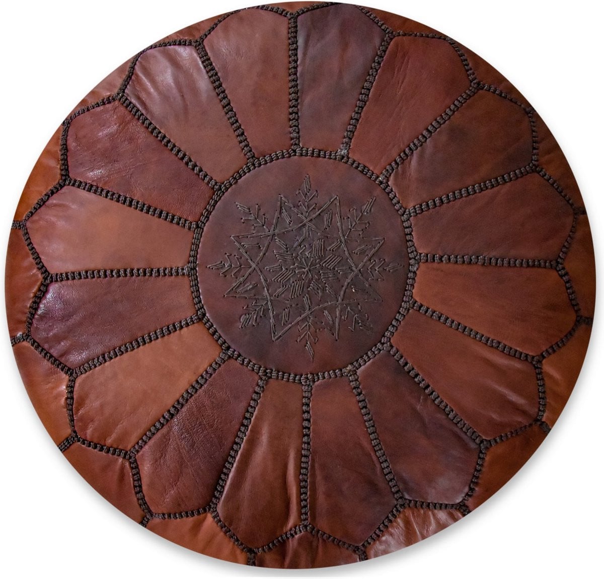 Poufs&Pillows Leren Poef - Cinnamon bruin