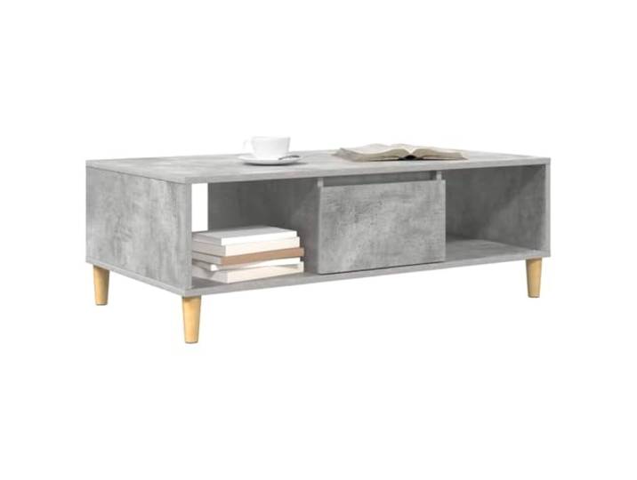 KTHLBRH Couchtisch Grau Beton 102 x 55 x 35 cm Technisches Holz, 3 Einlegeböden, Scharniertüren, minimalistisches Design, für Wohnzimmer