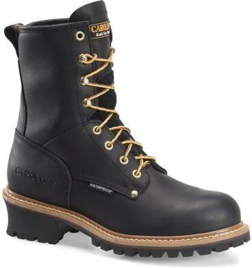 "Carolina Elm 8"" Waterproof Logger - Mens 12 Black Boot D"