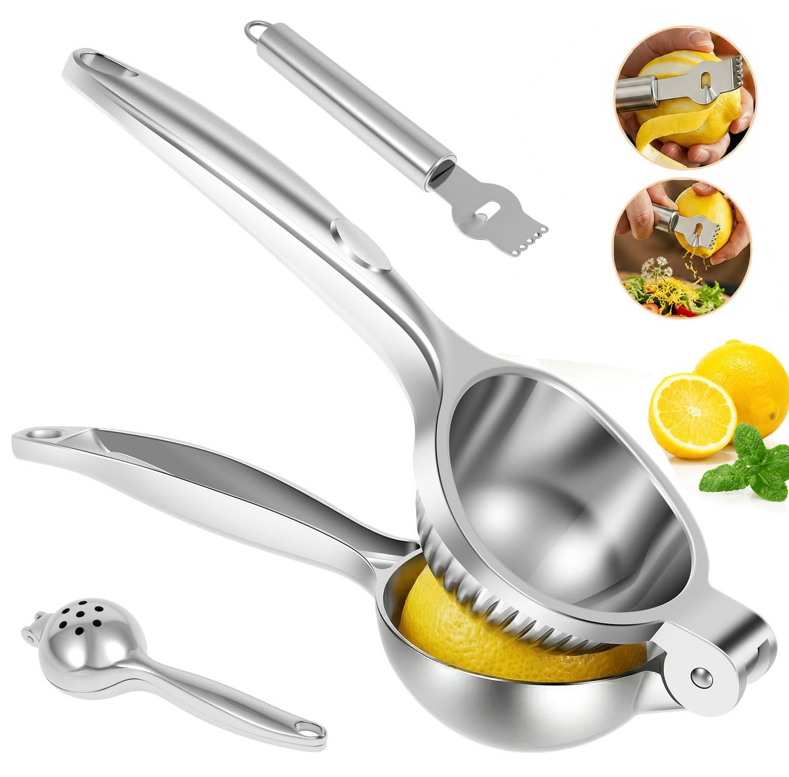 Dripio RVS citruspers 2-in-1 met schiller, vaatwasmachinebestendig