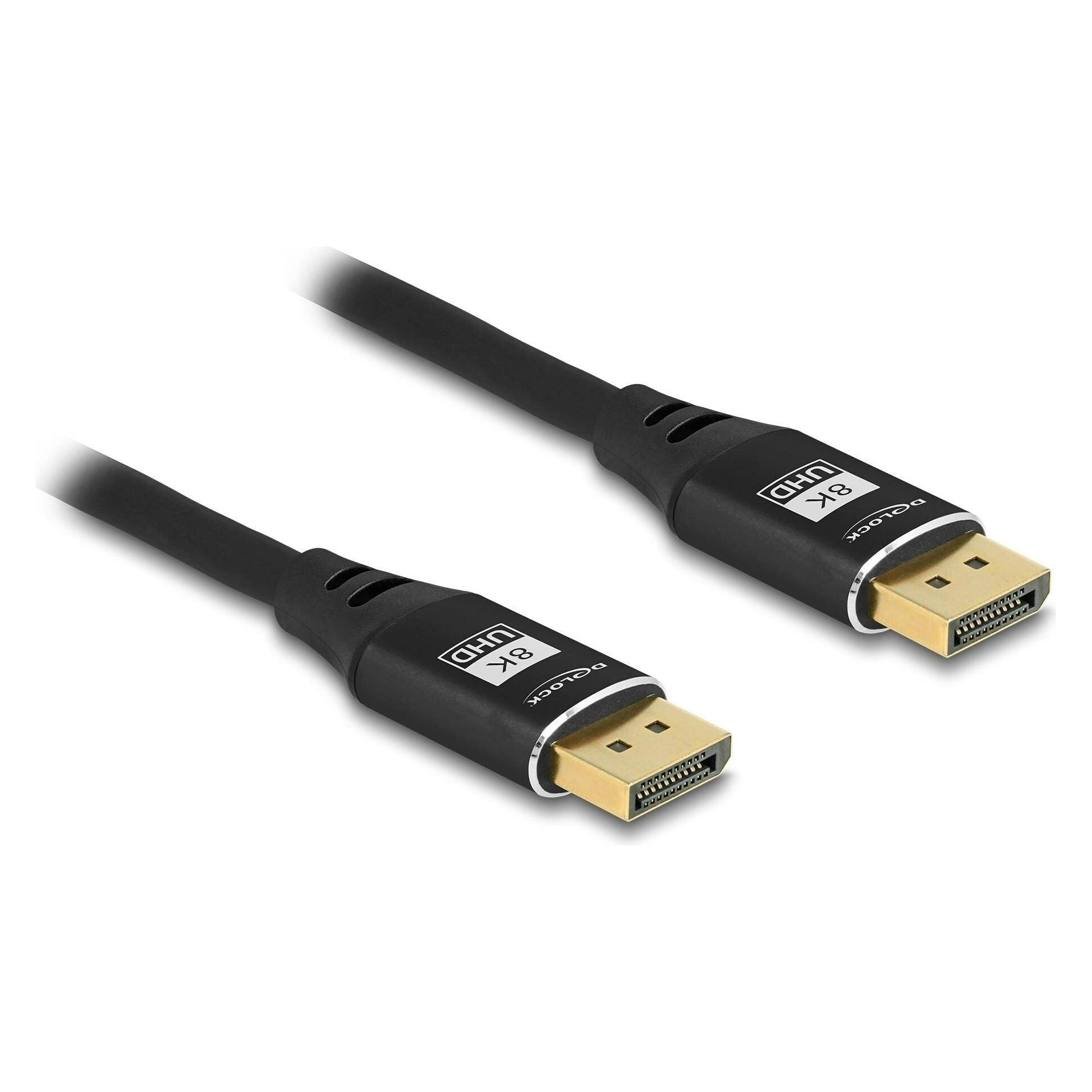 Delock DisplayPort Kabel 8K 60 Hz 1 m schwarz Metall (1 m) (80620)