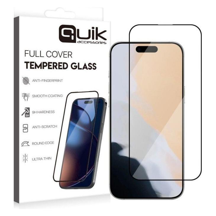 Quik Shade Quik Accessories Full Cover Tempered Glass for Apple iPhone 17 Air (Apple iPhone 17) (QK-TG-IPH-17-AR)