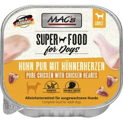 MAC's Dog 150g Hundenassfutter 11 x 150 Gramm Huhn pur mit ganzen Geflügelherzen