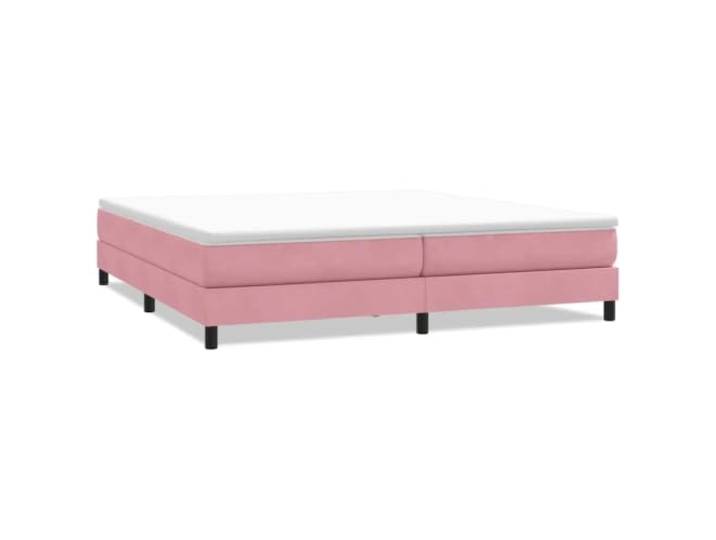 PUGYNBK Boxspringbett ohne Matratze, Rosa, Samt, 200 x 210 cm Gepolsterter Boden, Lattenrost im Lieferumfang enthalten, robuste Füße, maximale Entspannung