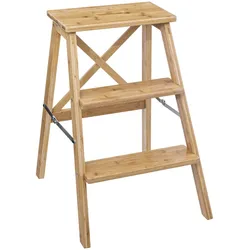 FIVE - 3-stufige Bambusleiter 50x43,5x63,5 cm