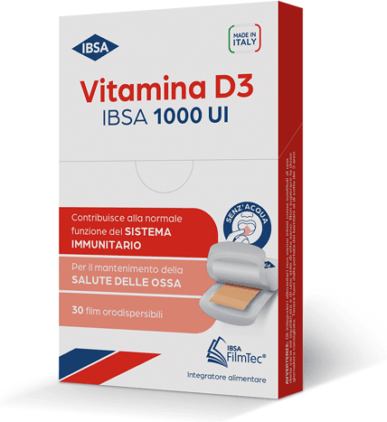 Ibsa Vitamina D3 1000 UI Integratore di Vitamina D3 30 Film Orodispersibili