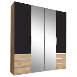 Drehtürenschrank Level 36A mit Spiegel ca.200cm Graphitfarben