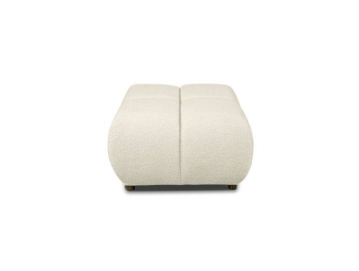Pouf carré en tissu bouclette grège