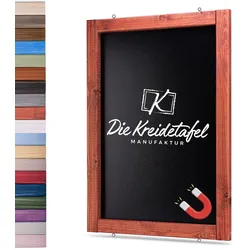 Die Kreidetafel Manufaktur Magnetische Kreidetafel - Magnettafel mit Holzrahmen / Mahagoni 40x60cm