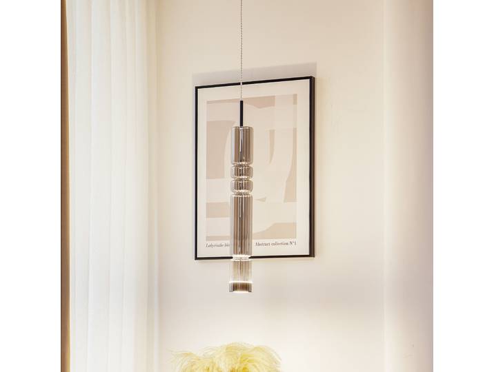 Suspension LED Christelle noire - Lucande - Salon / séjour - Moderne - Verre - À ampoule unique