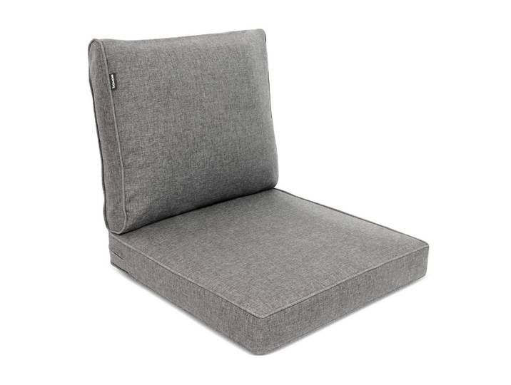 LOUNGEKISSEN Ilano Outdoor Sitz 50x50x8cm mit Rücken 50x40x15cm Hellgrau (2tlg)