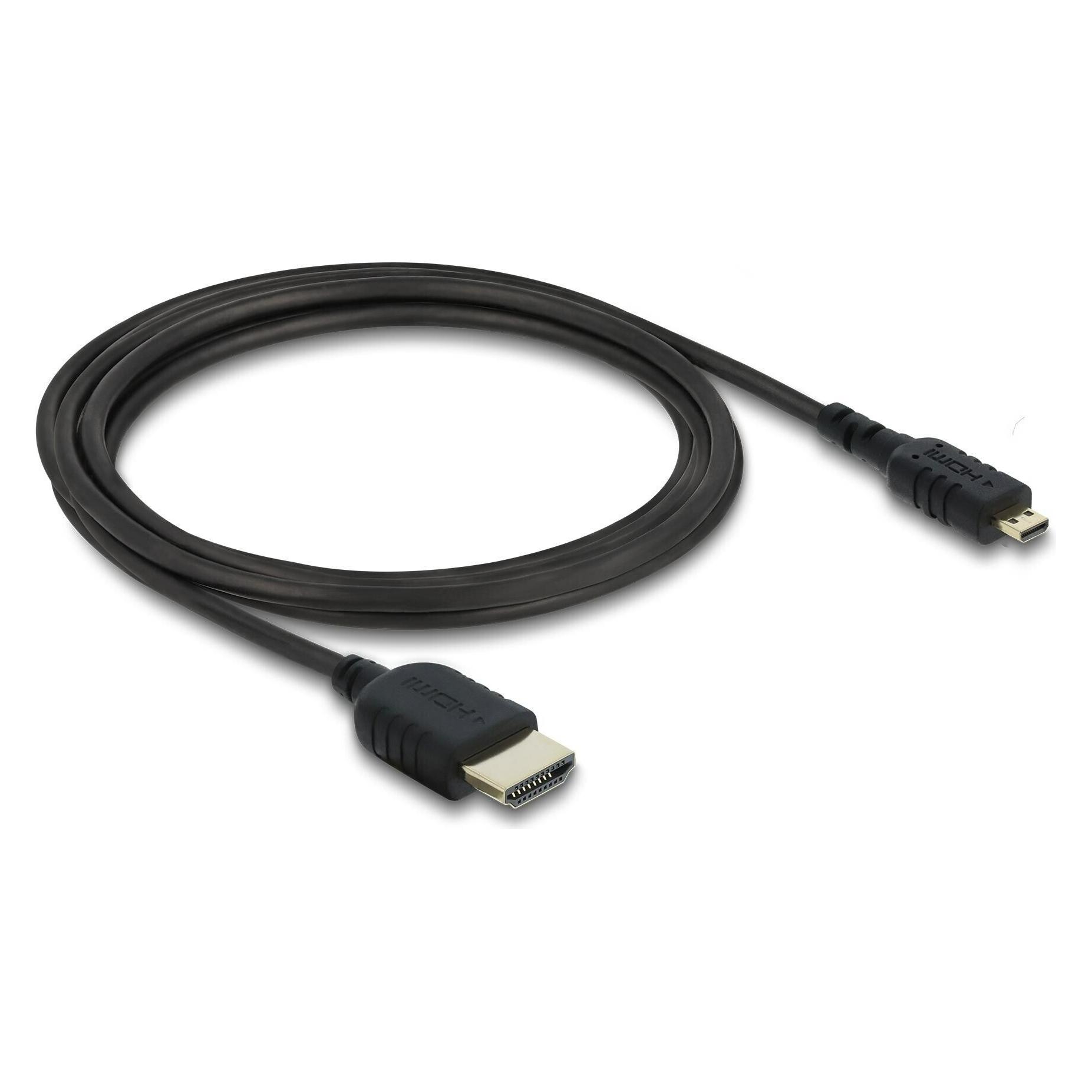 Delock Koaxiales High Speed HDMI Kabel HDMI Stecker zu Micro HDMI Stecker 8K 60 (2 m) (417867)