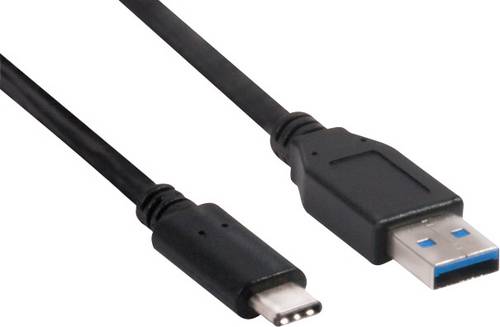 club3D USB-Kabel USB 3.2 Gen1 USB-C Stecker, USB-A Stecker 1.00 m Schwarz CAC-1523
