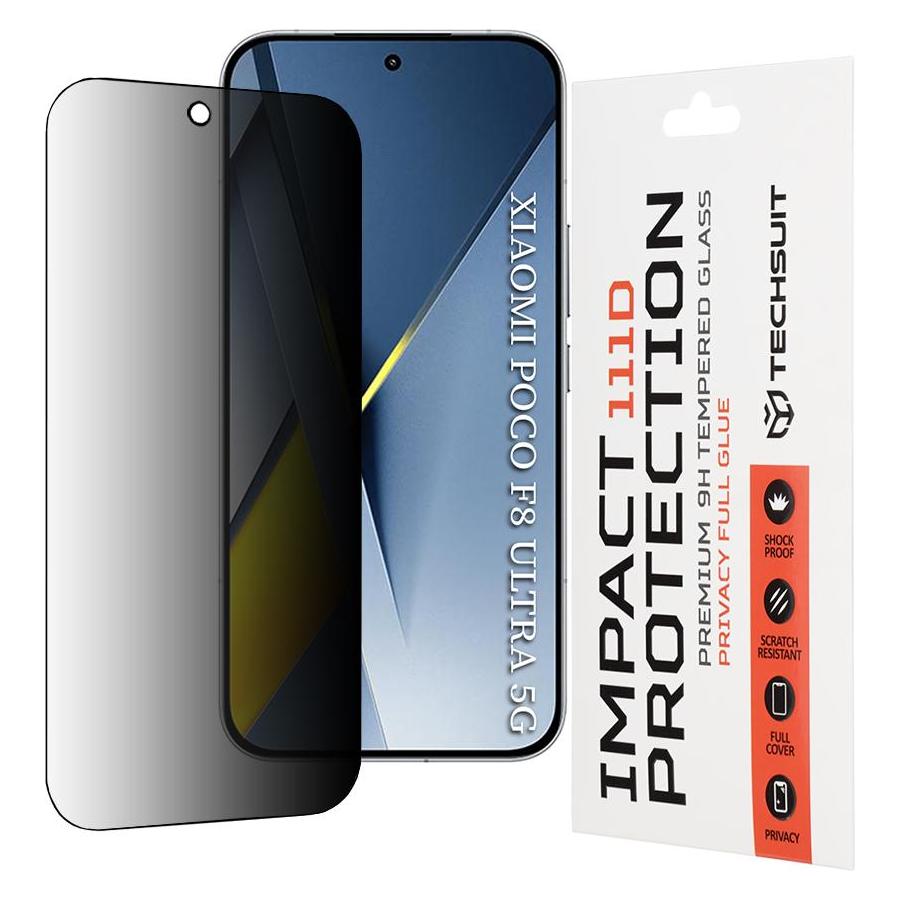 Techsuit - 111D Privacy Full Glue - Xiaomi Poco F8 Ultra - Black (Xiaomi Poco F8 Ultra) (68120122)