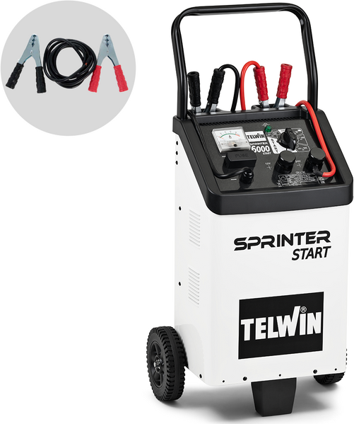 Telwin Sprinter 6000 Start - Chargeur de voiture et démarreur - batteries 12/24V, 20 à 1550Ah