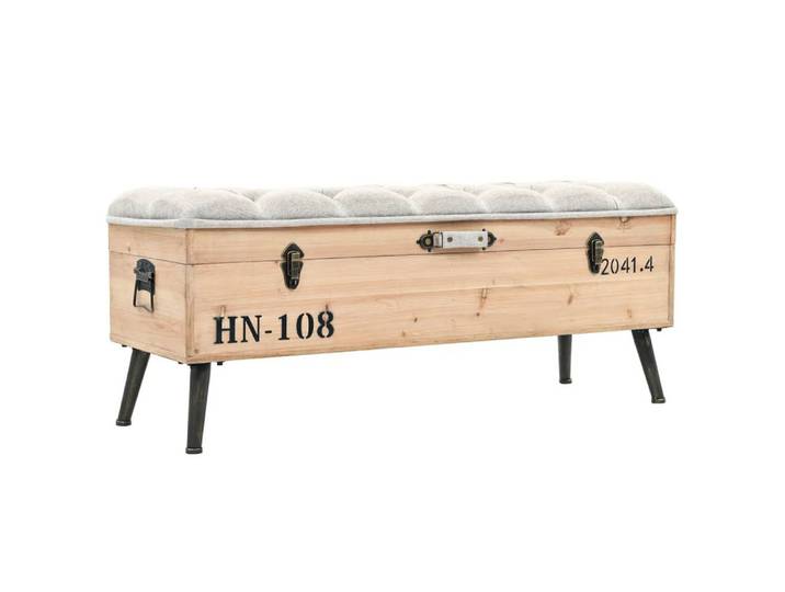 vidaXL Sitzbank 110 x 40 x 50 cm Sitzbank mit Stauraum 110 cm Massivholz Tanne
