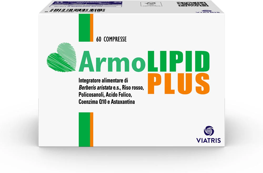 MEDA PHARMA SpA ArmoLipid Plus, Integratore Alimentare con Riso Rosso, 60 Compresse