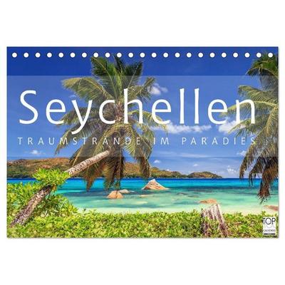 Seychellen Traumstrände im Paradies (Tischkalender 2026 DIN A5 quer), CALVENDO Monatskalender