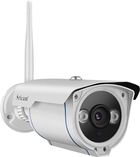 SRIHOME SP007 1080P Outdoor Wifi-camera met bewegingsdetectie en nachtzicht, IP66 waterdicht, wit