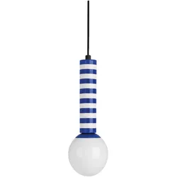 Leitmotiv, Pendelleuchte, Pendant lamp Rayado Retro cobalt blue w. white