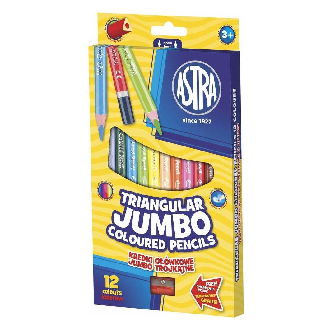 Astra Jumbo-Dreikantstifte 12 Farben (12x) (WIKR-058992)
