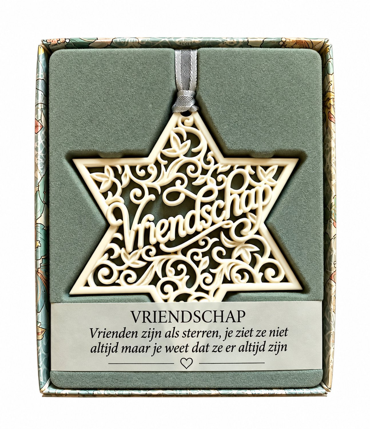 H&&H Spreuktegel Vriendschap Ster Hanger voor Volwassenen
