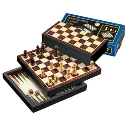 Philos-Spiele Reise-Schach-Backgammon-Dame-Set, magnetisch, Feld 22 mm 2507