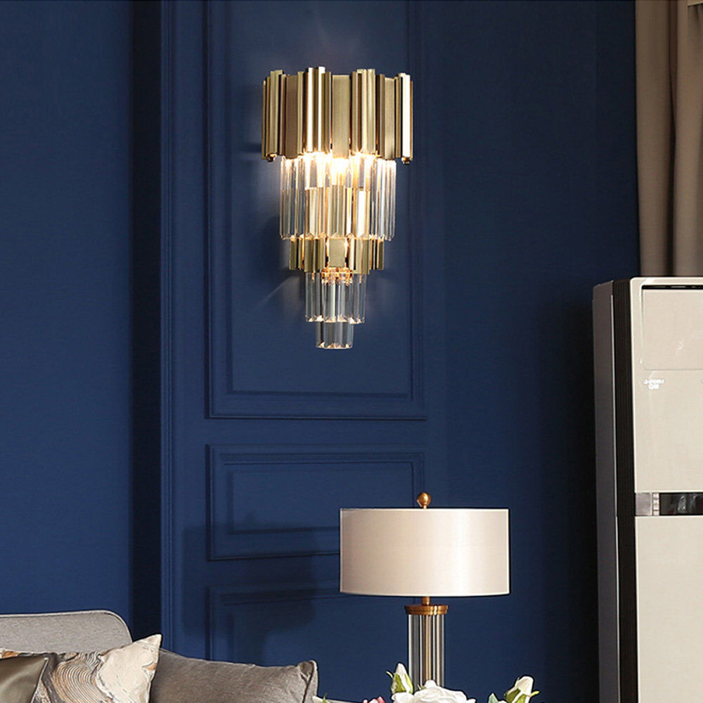 Fairmont Park Messer Stainless Steel Flush Mounted Sconce Gold 52cm H X 27cm W X 15cm D