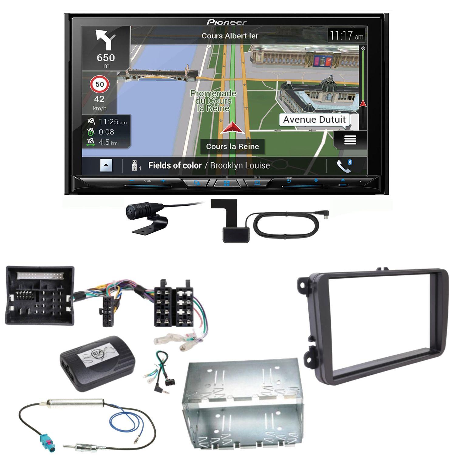 Pioneer AVIC-Z830DAB Navigation USB CD Einbauset für Tiguan Amarok Caddy Jetta