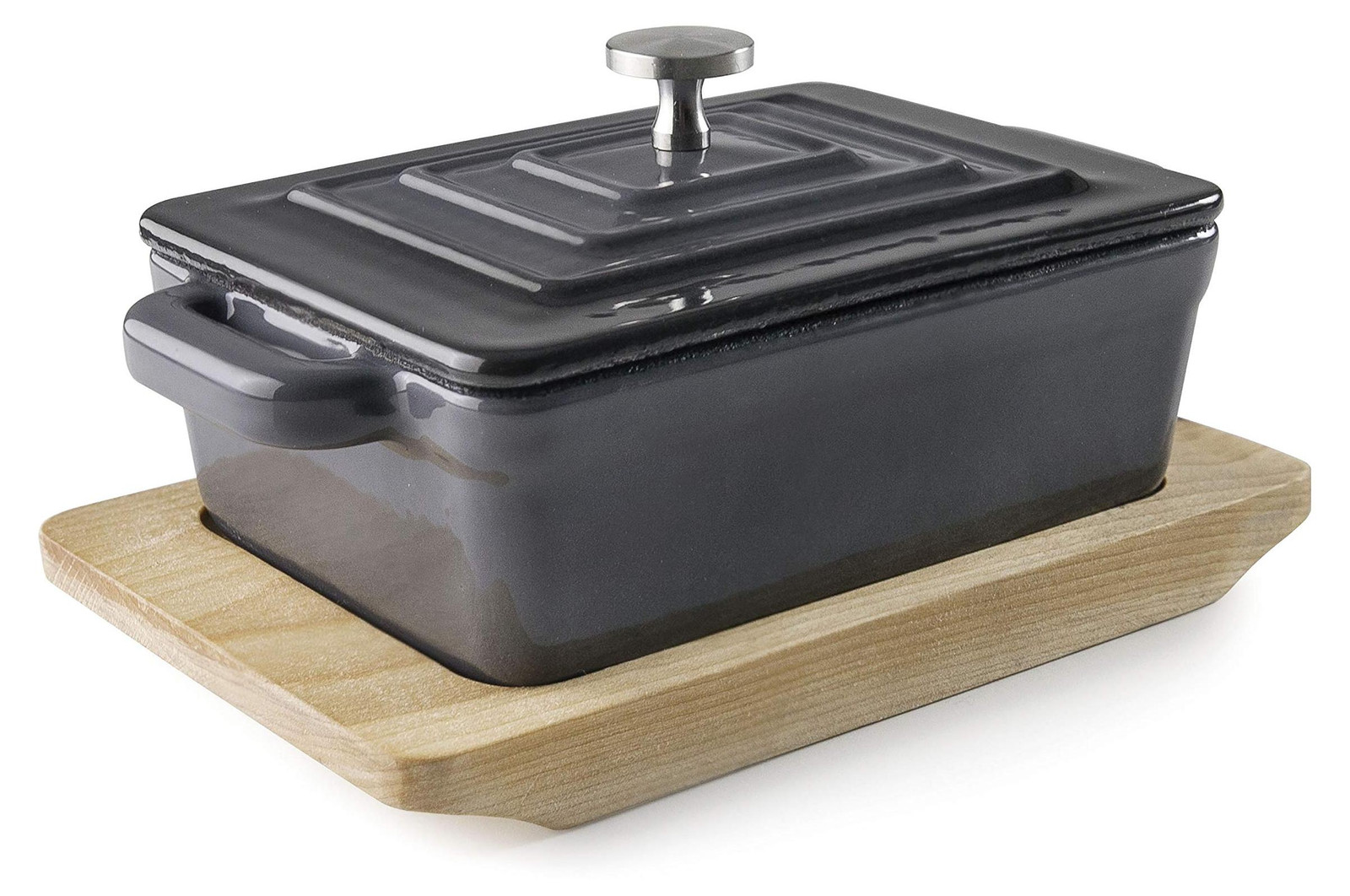 LACOR rechthoekige kookpan met deksel Magma Grey B/D/H: 13 x 9 cm