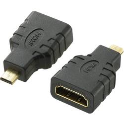 SpeaKa Professional SP-7870184 HDMI Adapter [1x HDMI-Stecker D Micro - 1x HDMI-Buchse] Schwarz vergoldete Steckkontakte, Audio Return Channel