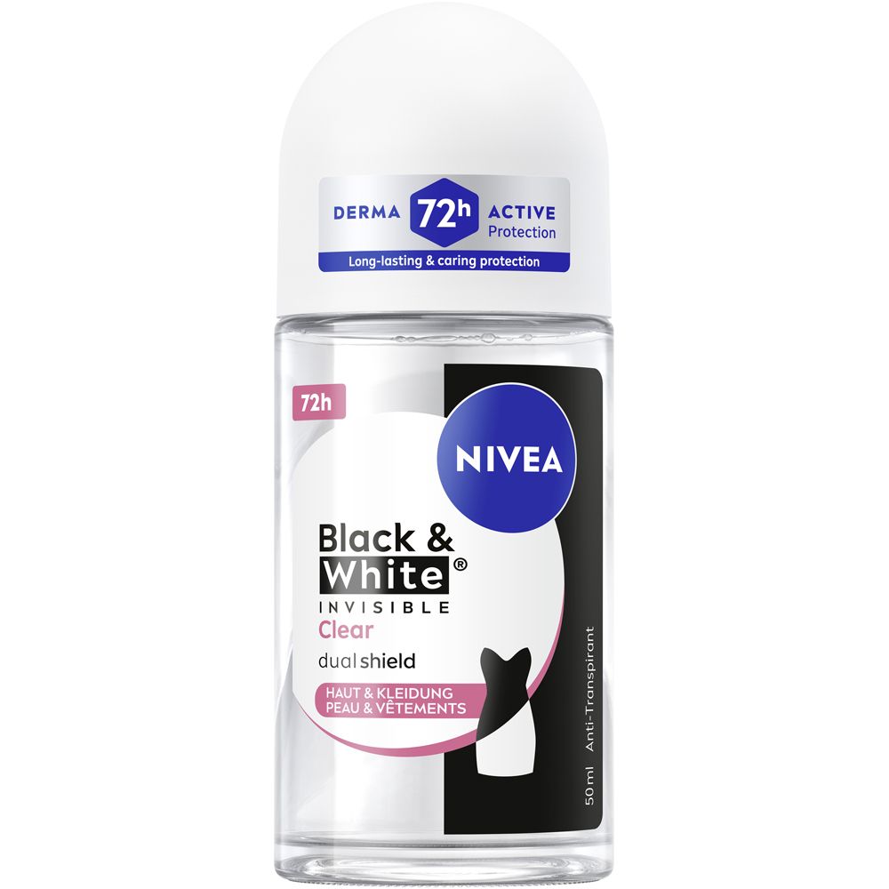 Nivea Black & White Invisible Clear Deo Roll-On 50 ml
