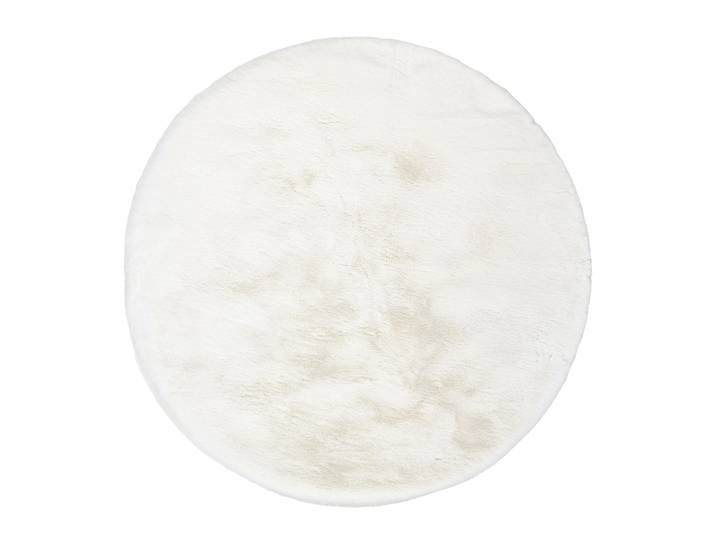 Hochflor-Teppich OCI DIE TEPPICHMARKE ROCKY SOFT, Fell Haptik , beige (creme, weiß), H:35mm Ø:160cm, Polyester, Teppiche, Hochflor-Teppich, Kunstfell, weich, kuschelig, maschinell gewebt, Kaninchen Haptik