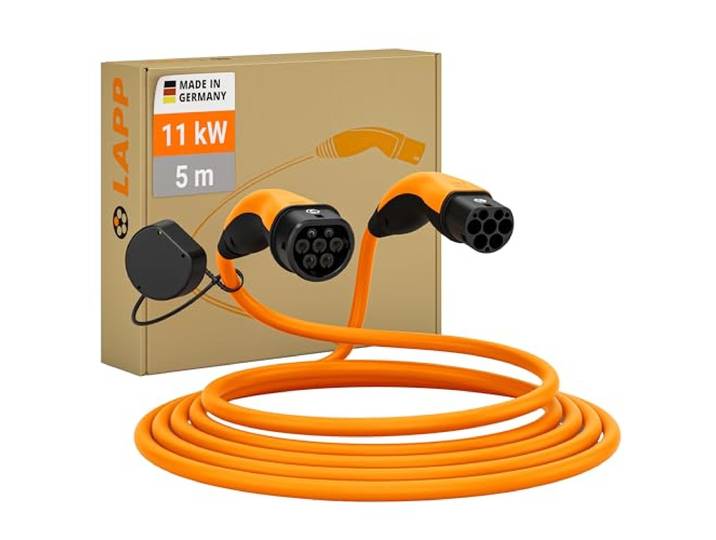 Lapp Mobility Helix Type 2 oplaadkabel 11 kW/zelfoprollend / 20 A / 3-fasig/E-auto oplaadkabel/mode 3/5m, oranje