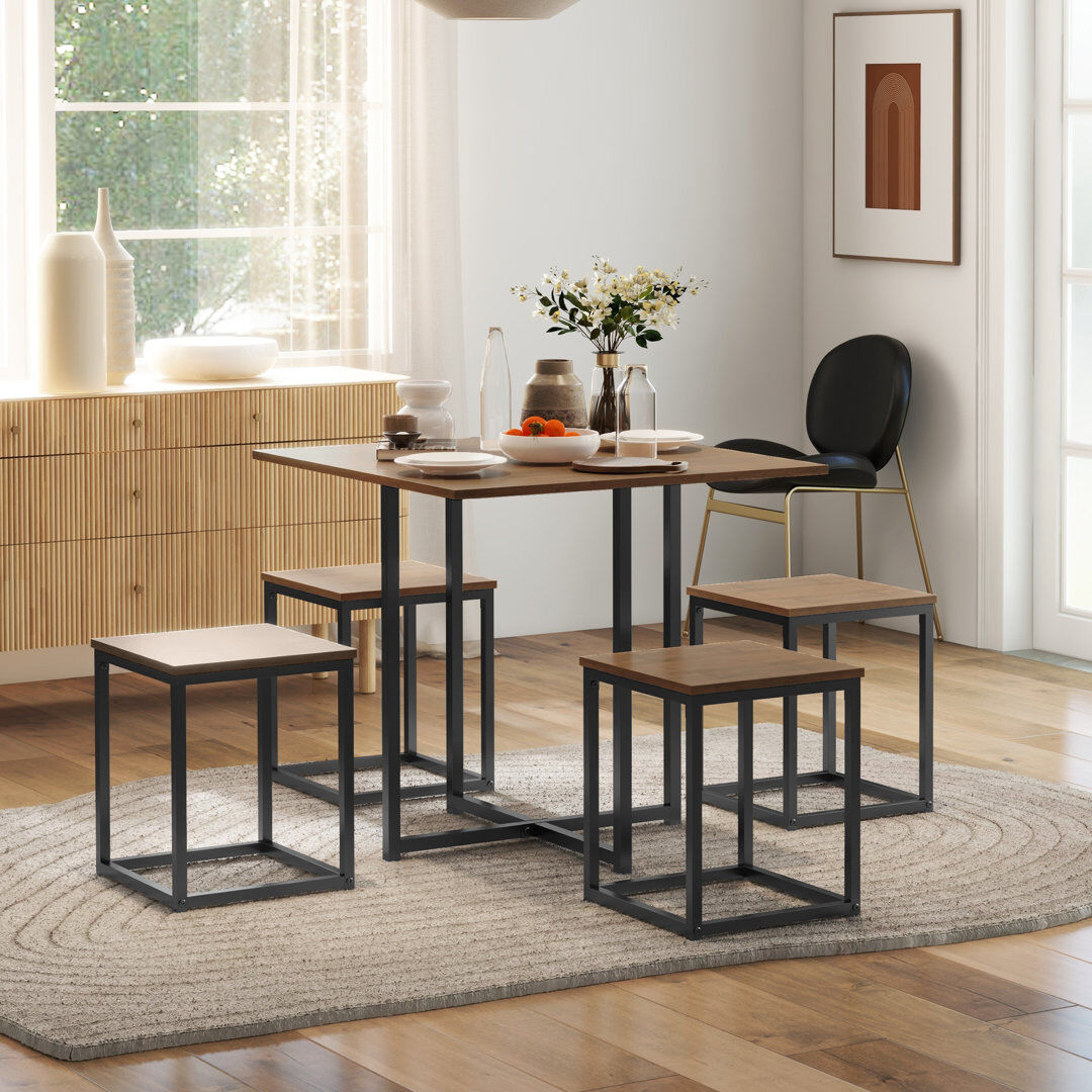 Borough Wharf Cosey 4 -Person Dining Set Brown 4