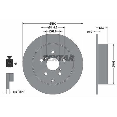 Textar Bremsscheibe [Hersteller-Nr. 92164803] für Toyota