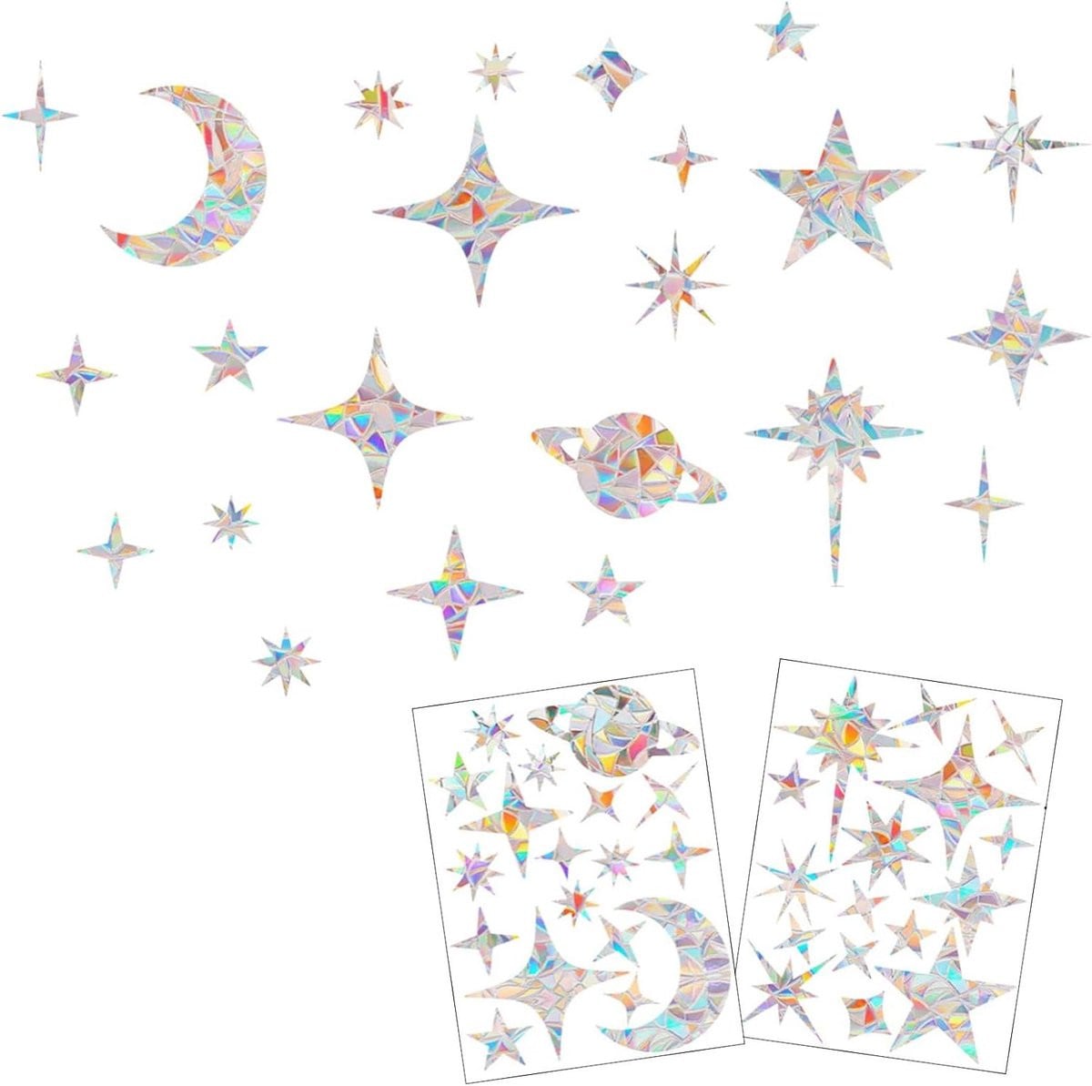 Prisma Raamstickers Zonnevanger Folie Regenboog - 36 stuks - Decoratie voor Ramen