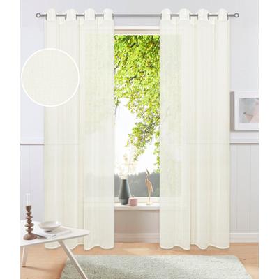 Gardine OTTO HOME "Dolly, 1 Stück, transparent, gewebt" Gr. 2, beige, B:140cm H:175cm, Polyester, Gardinen, Gardine, Transparent, Gewebt, Polyester