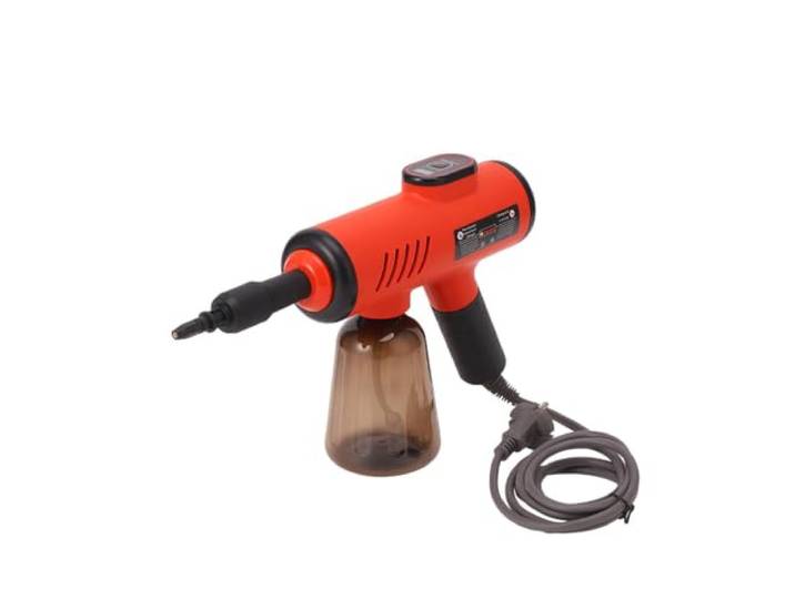 Tragbarer Dampfreiniger, 1050 W Handdampfreiniger für Auto und Küche 400 ml Tank, 3 bar Dampf, 105 °C, 9 Zubehörteile, Autositze, Fugen, Sofa, ohne Chemikalien(Red)
