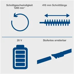 Scheppach, Heckenschere, Telescopische Accu Heggenschaar 20V C-PHS410-X (Akkubetrieb)