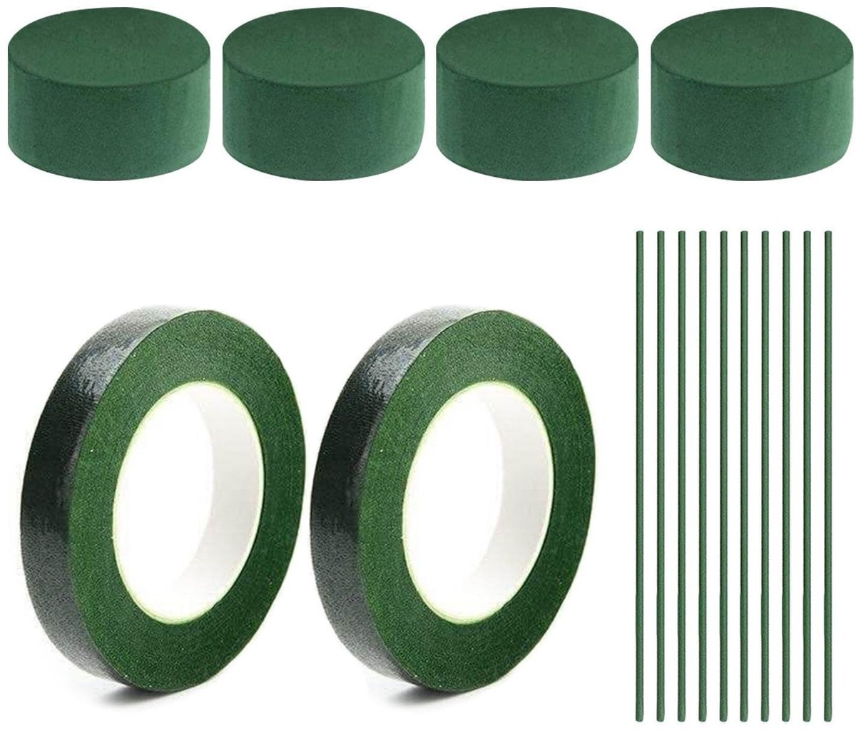 Dailygoods Bloemenbindset met bloemenschuim, bloemenpalen en plakband - 4 stuks