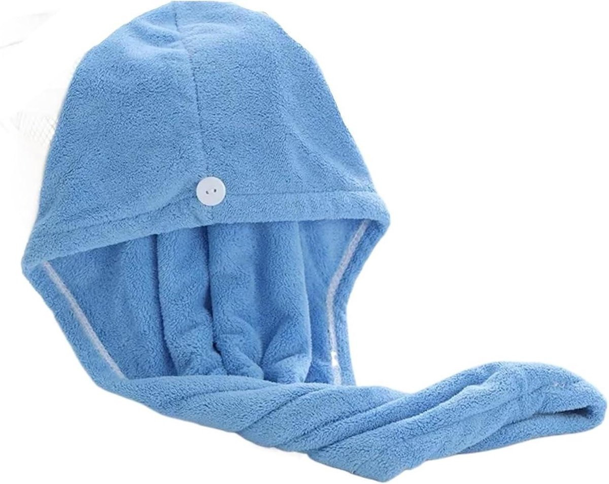 Merkloze Haar Tulband Handdoek - Koraal Fleece - Sterk Absorberend - 65 x 25 cm