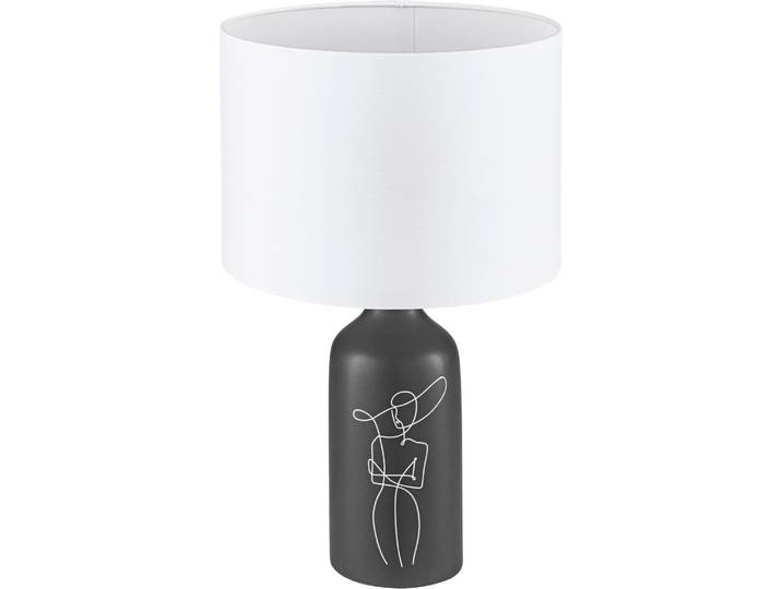 EGLO Tischleuchte VINOZA , schwarz, Ø 30cm H: 51cm, 1 Stk., Leuchten, Tischleuchte aus Keramik - exkl. E27 - 1X40W, Tischleuchte