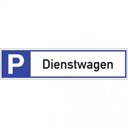 Dreifke® Schild, Parkplatzreservierer Dienstwagen, Alu, 460x110 mm